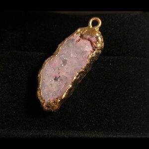 Titanium agate druzy pendant geode pendant purple gold